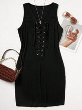 Sexy Lace Up Sleeveless Bodycon Dress Women's Hollow Out Criss Cross Summer V Neck Front Drawstring Casual Club Mini Short Dress